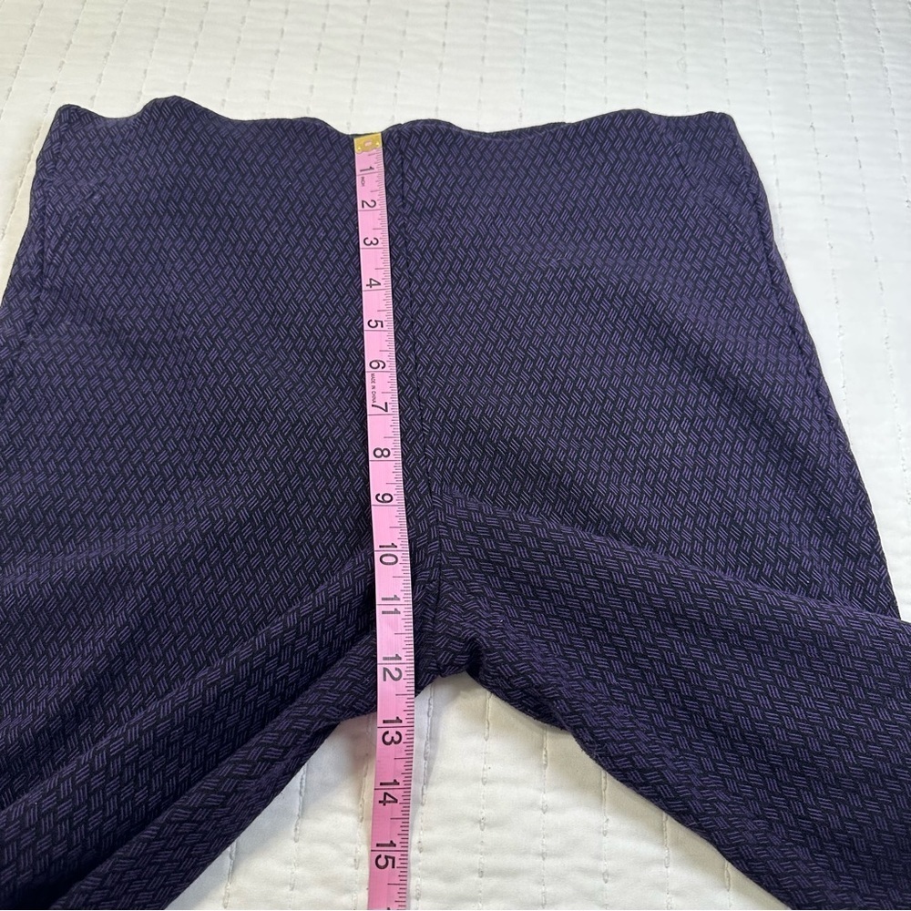 Chico's Pull On Ankle Pants Elastic Waist Purple and black Texture - Picture 7 of 14
